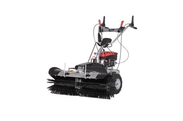 Power Brush Sweeper Lumag KM1000E 100cm Petrol Yard Inc Collection Box & Plow 10