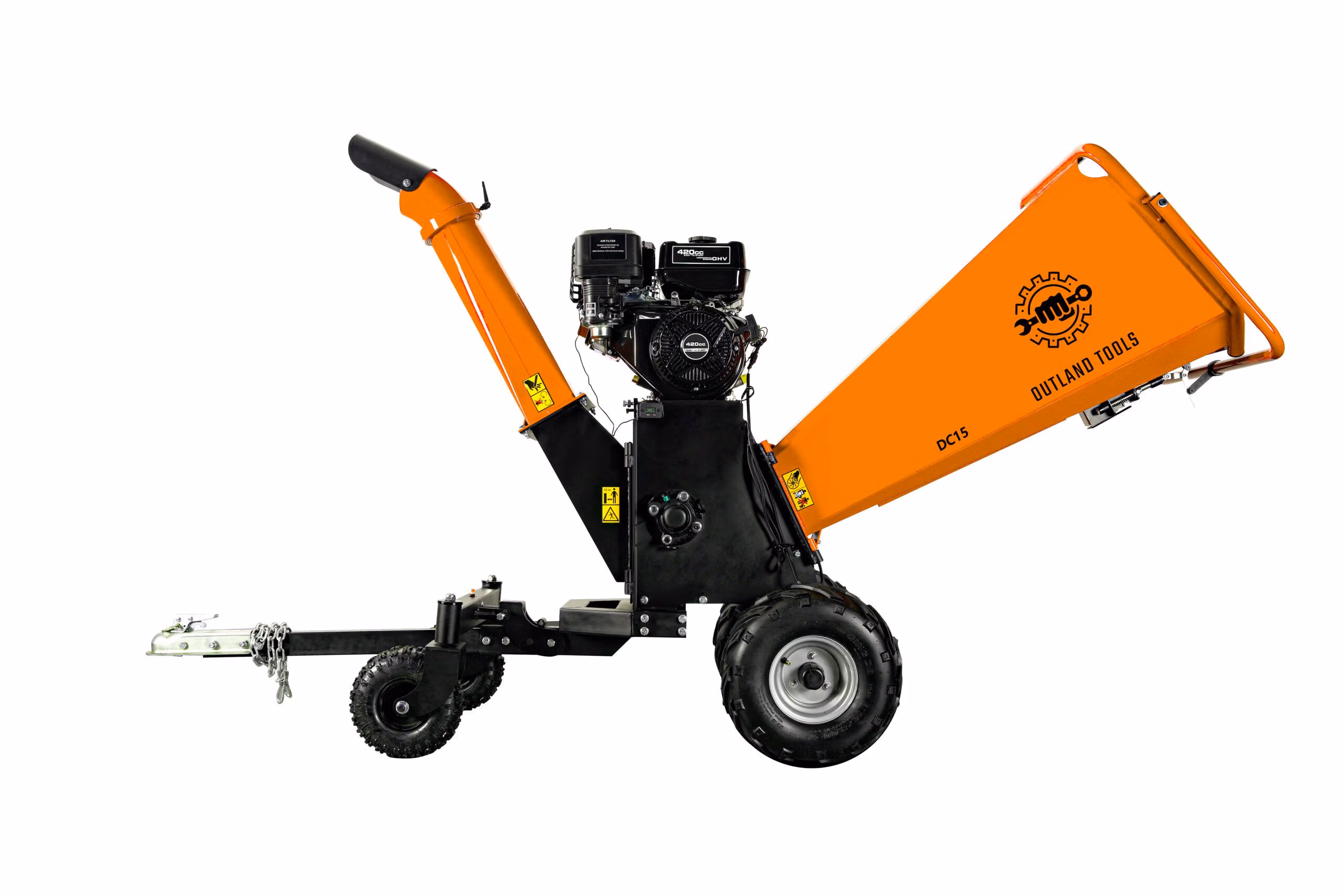 Wood Chipper Outland Tools DC15 Petrol 420cc E-Start 15cm Capacity Big Drum! - Image 3