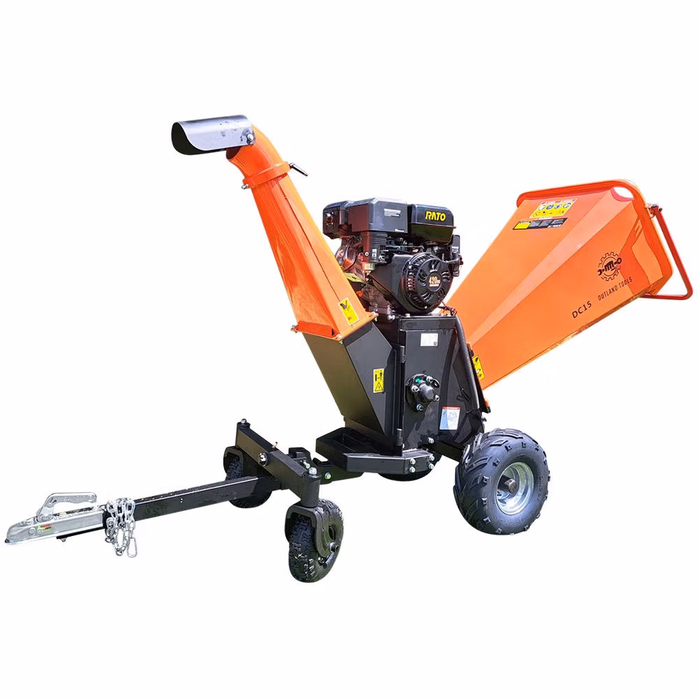Wood Chipper Outland Tools DC15 Petrol 420cc E-Start 15cm Capacity Big Drum! - Image 5