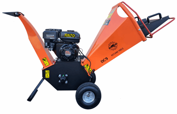 Wood Chipper Outland Tools DC9 Petrol 212cc 10cm Capacity garden Chipper