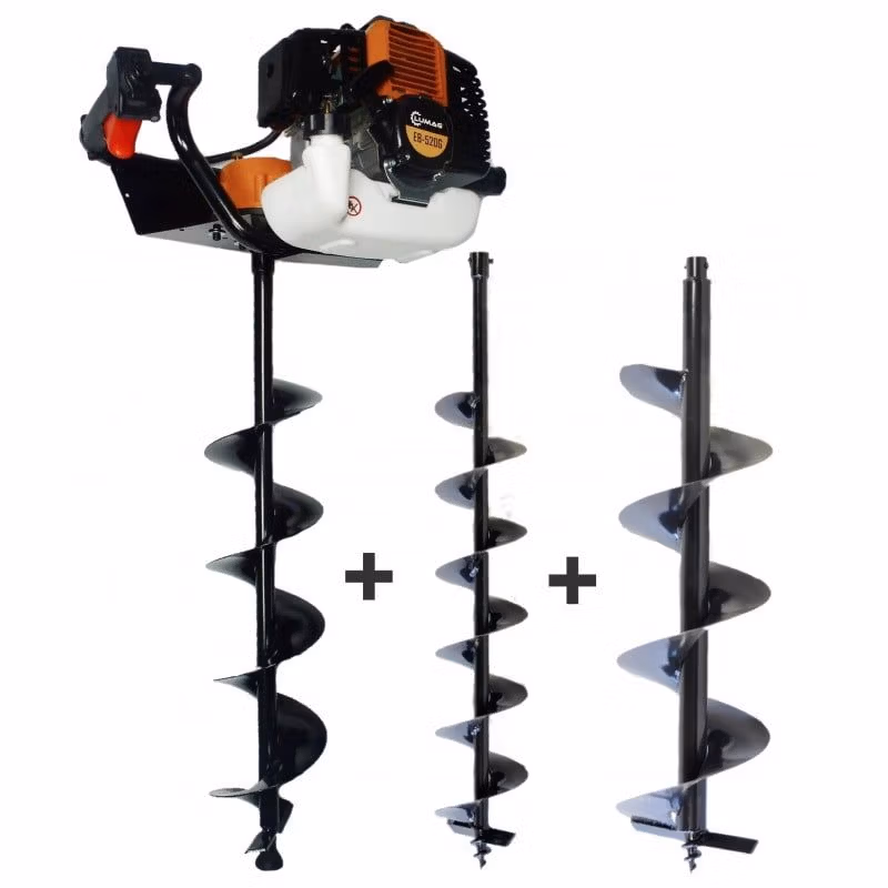Post Hole Borer / Auger Set Lumag EB520G with 3 augers 100mm 150mm and 200mm