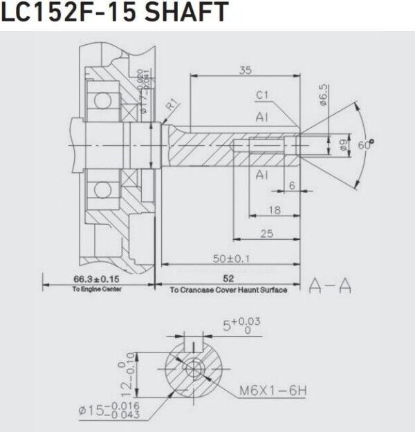 Loncin Engine LC152F-15 79cc 16mm Shaft Can replace Honda GX100* - Image 7