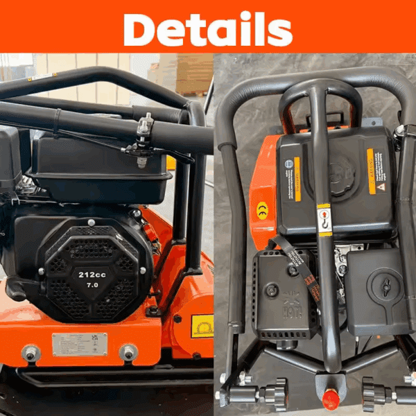 Wacker plate compactor Outland Tools PC60 Petrol Engine 65kg 12KN 37cm wide - Image 3