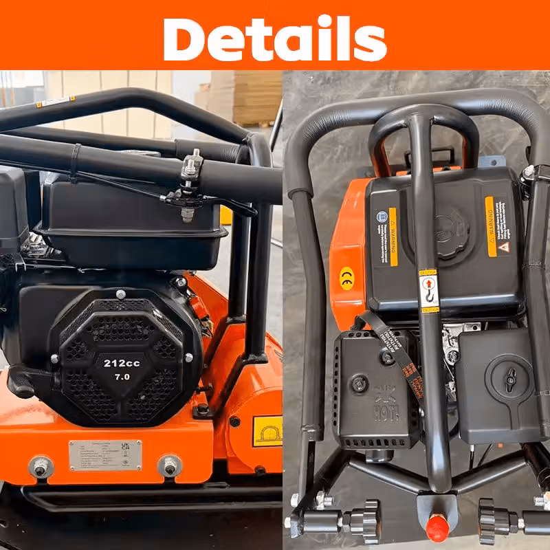 Wacker plate compactor Outland Tools PC60 Petrol Engine 65kg 12KN 37cm wide - Image 2