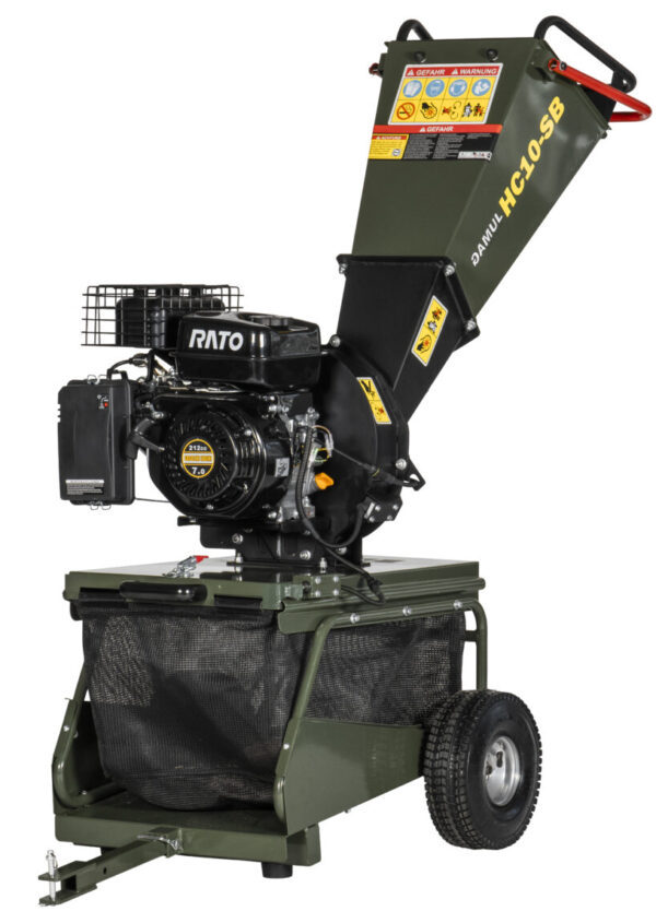 Petrol Wood chipper with collection bag 212cc Lumag GAMUL HC10SB