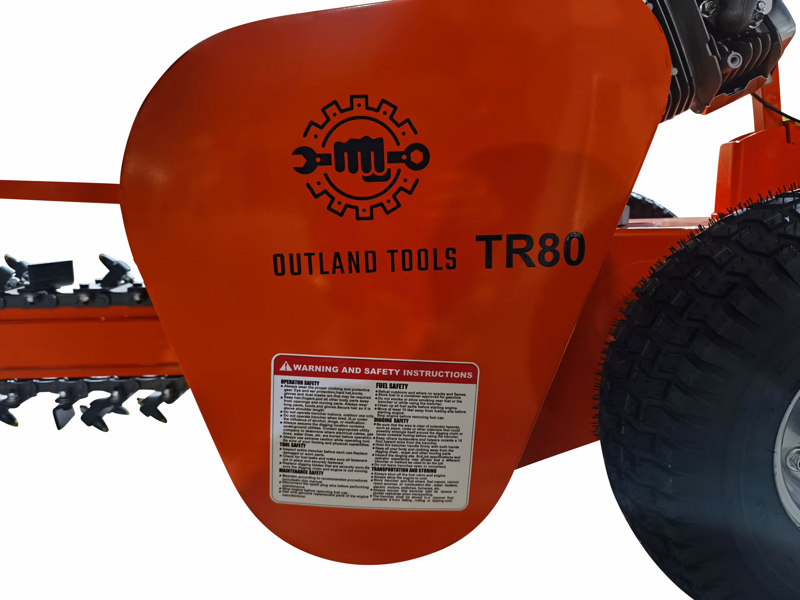 Petrol Trencher Chain trencher 60cm Depth 420cc Petrol engine Outland Tools TR80 - Image 4
